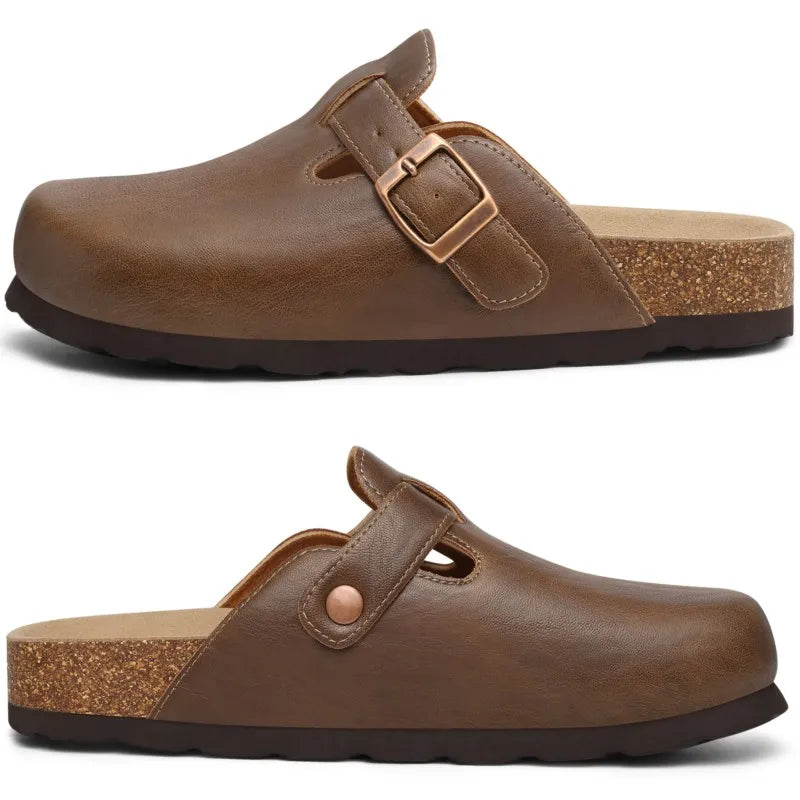 Kidmi Vegan Leather Sandals with Cork Insole for Men