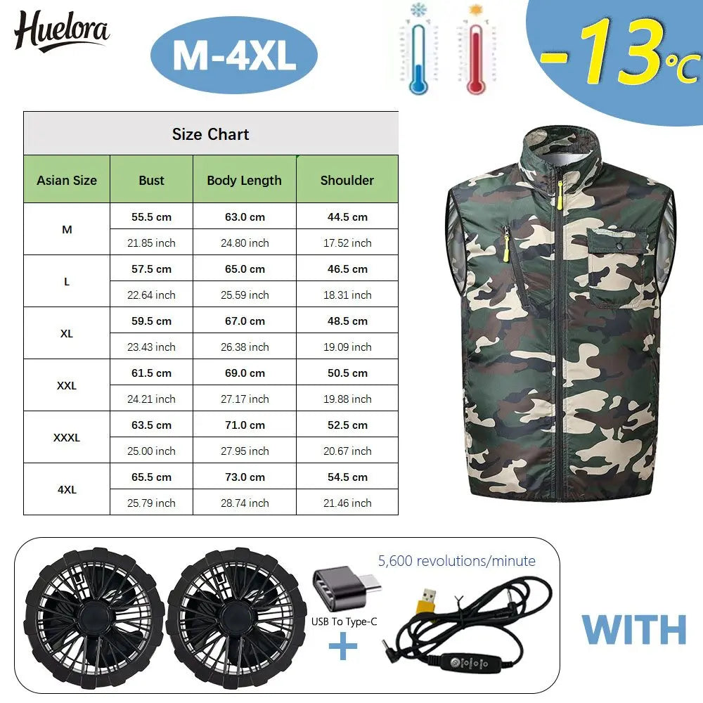 Men's Cooling Vest USB Air Conditioner Fan Jacket