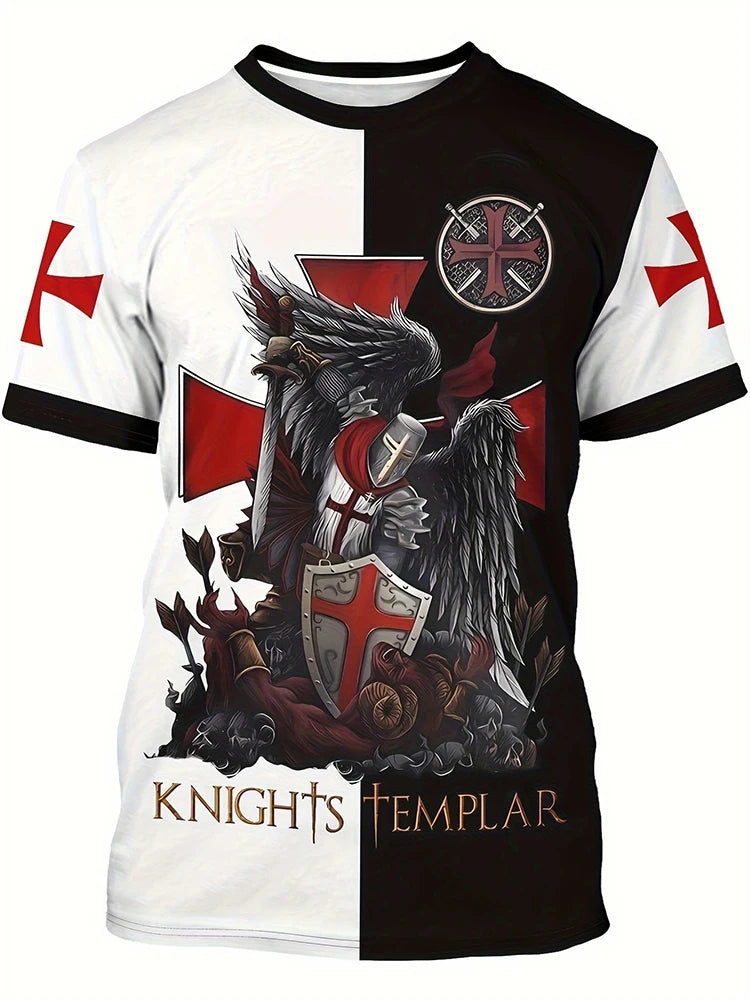 Egyptian Religious Style 3D Anubis Printed Men's Short-sleeved Shirt Outdoor Sports Men's Fitness T-shirt Street Fashion T-shirt