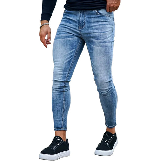 Mens Skinny Brushed Jeans Casual Trousers for Men