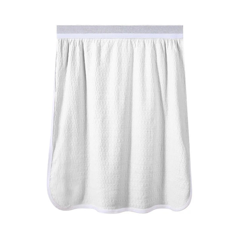 Cotton Men's Sleeping Skirt Pants with Buttons No Underwear Male Bath Towel Sleep Artifact Insensitive Half Body Apron
