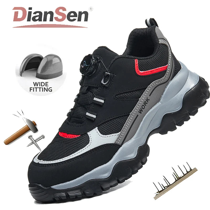 Men's Steel Toe Safety Boots Lightweight Black Sneakers