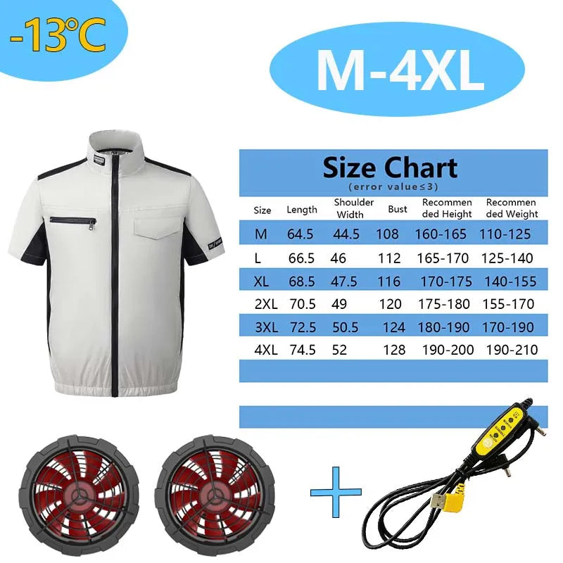 Cooling Vest with Built-in Fan for Outdoor Fishing