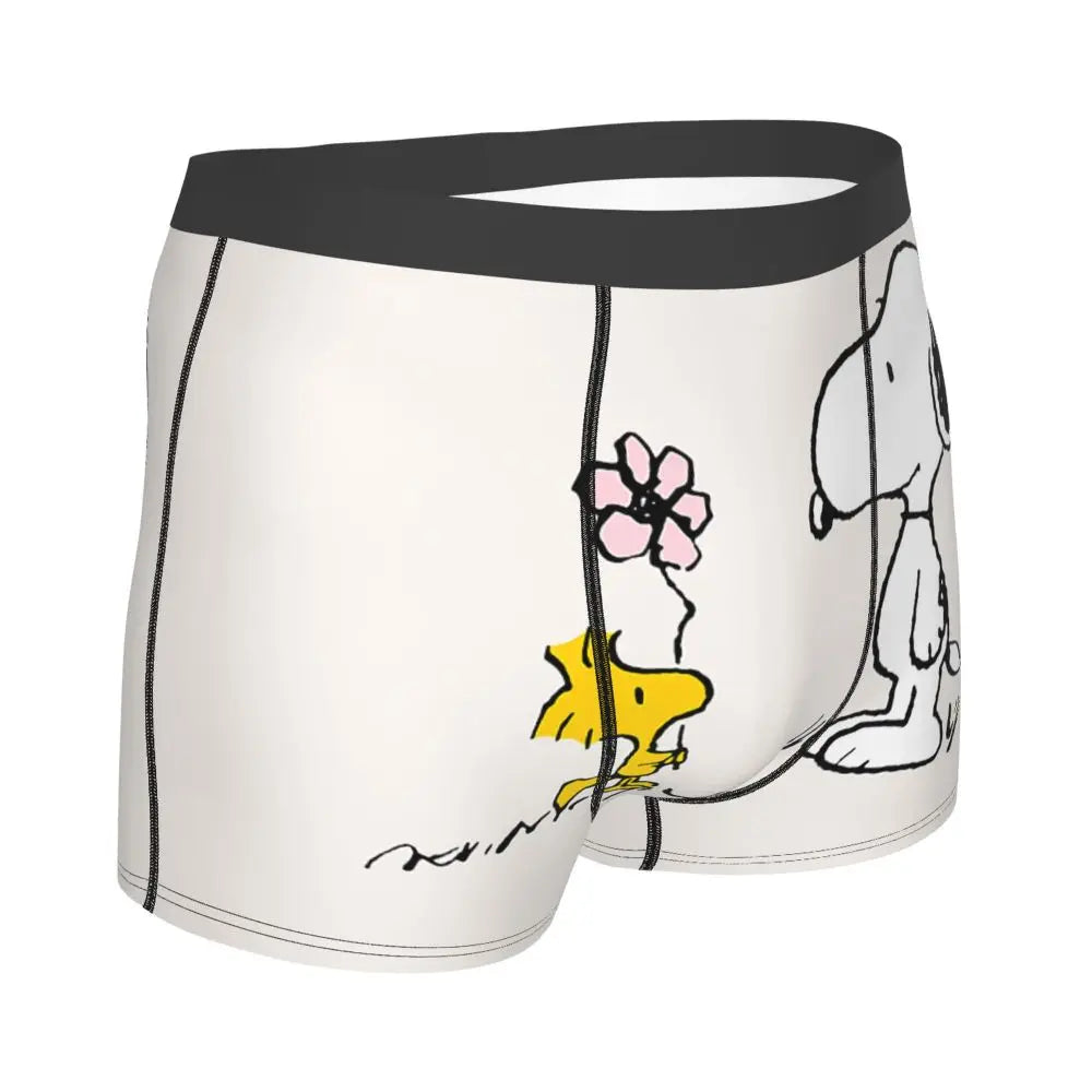 Snoopy Boxer Briefs for Men - Giggle Print Polyester Blend