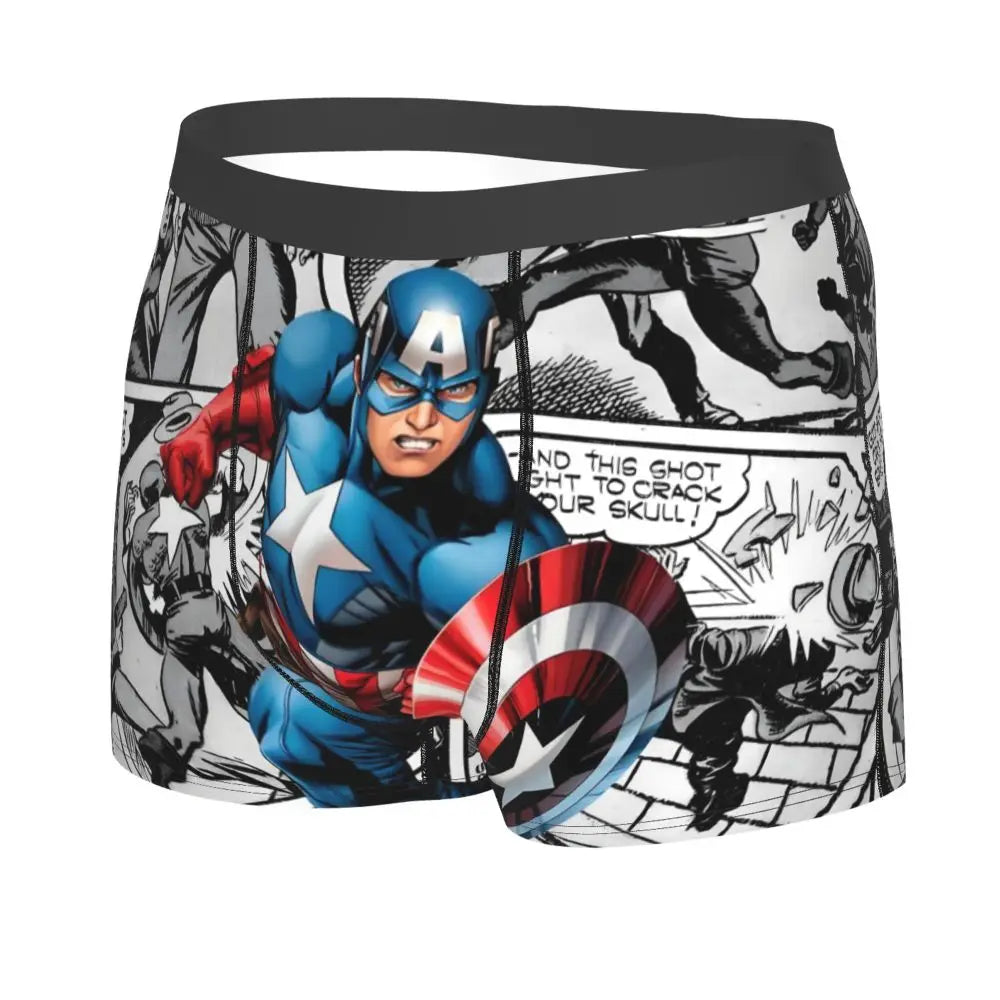 Captain America Comics Design Boxer Shorts for Men by MINISO