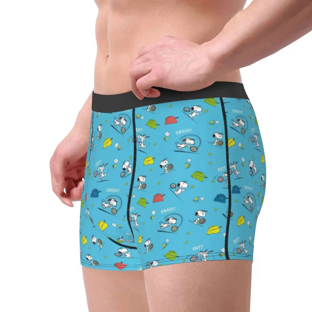 Snoopy Boxer Briefs for Men - Giggle Print Polyester Blend