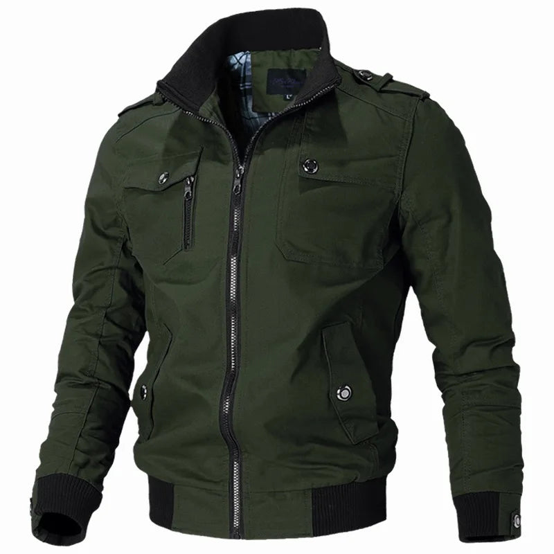 Bomber Jacket Men Fashion Casual Windbreaker Military Jacket 2026