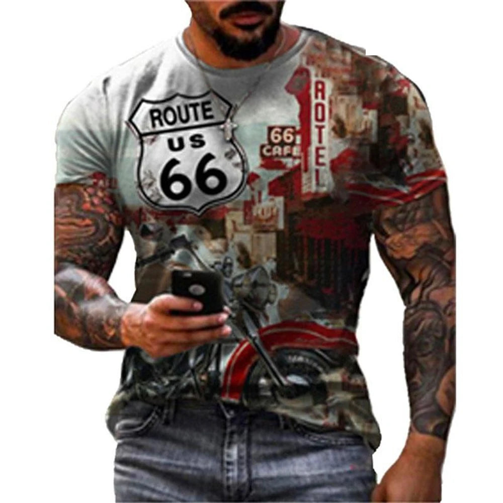 Men's 3D Printed Casual T-Shirt for Summer