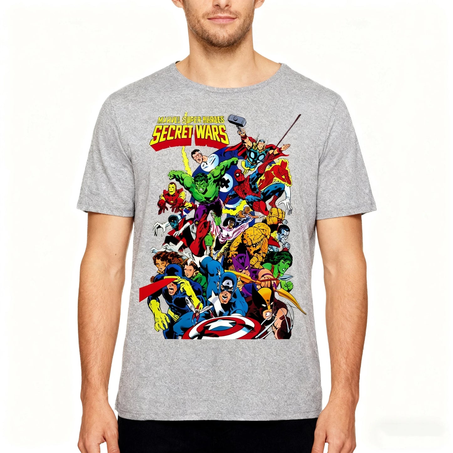 MINISO Marvel Secret Wars Men's T-shirt, Pure Cotton, Magelent Exelsior!
