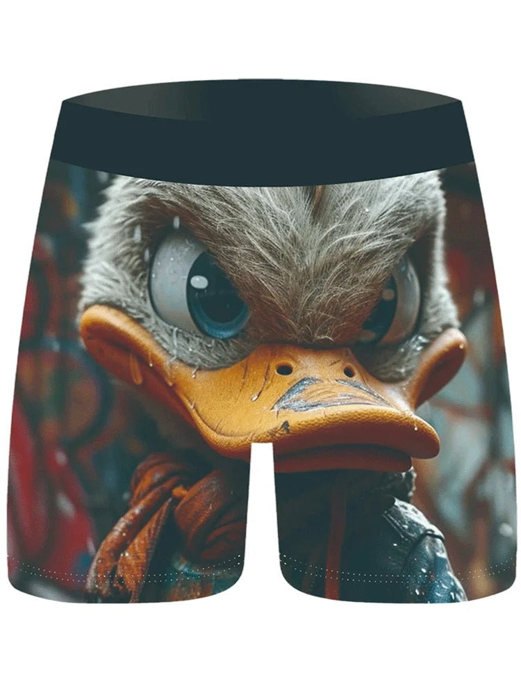 Duck Themed Boxer Shorts for Men - 3Pcs Breathable Set