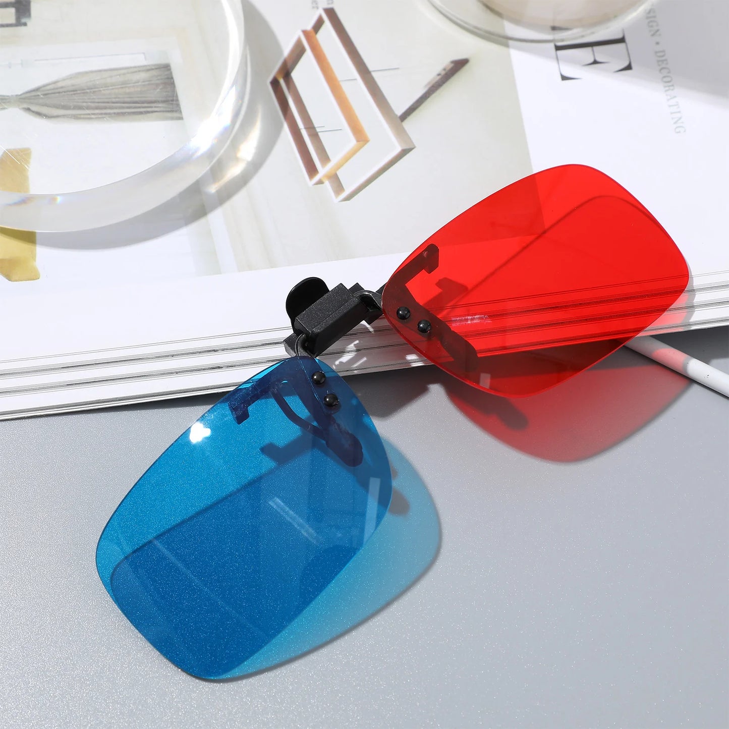 New 3D Red Blue Glasses Clip Myopia Friendly