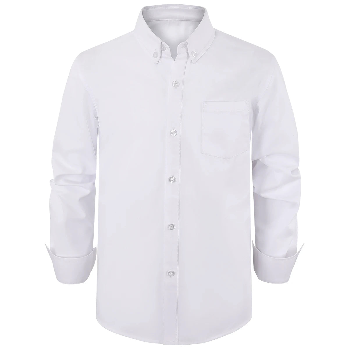 Boys Formal Dress Shirt Black White 7-12 Years Polyester