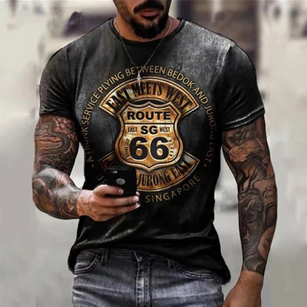 Men's 3D Printed Casual T-Shirt for Summer