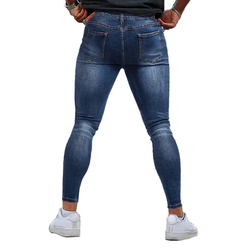 Mens Skinny Brushed Jeans Casual Trousers for Men