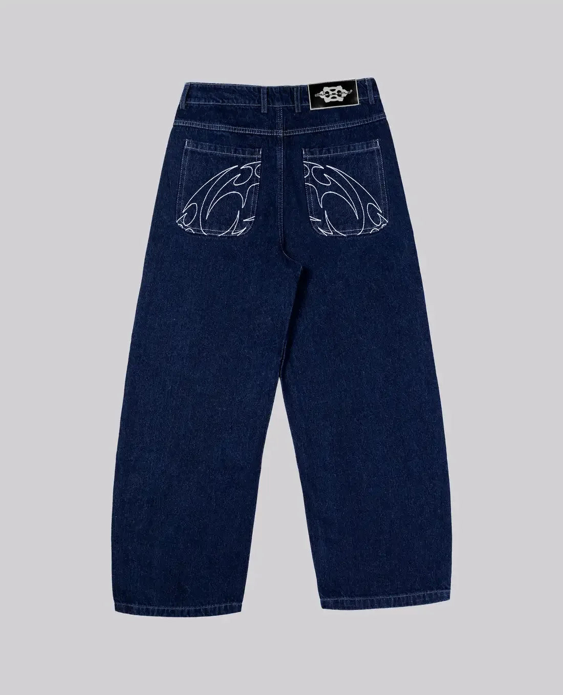 90s Retro Embroidery Jeans for Men in Loose Fit