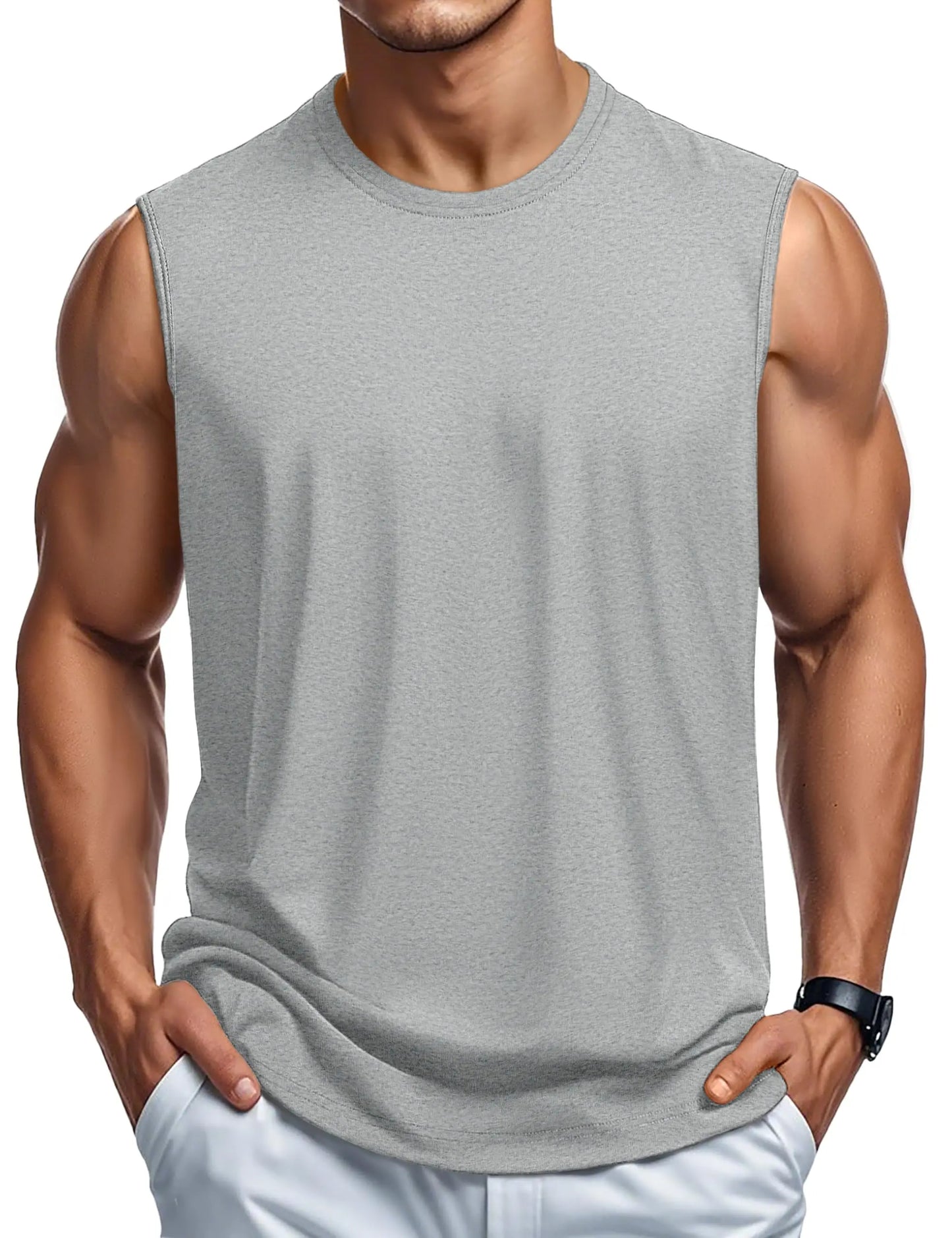 MAGCOMSEN Men's Cotton Sports Tank Top for Summer
