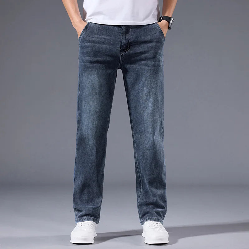 Men's Loose Straight Leg Jeans Casual Pants