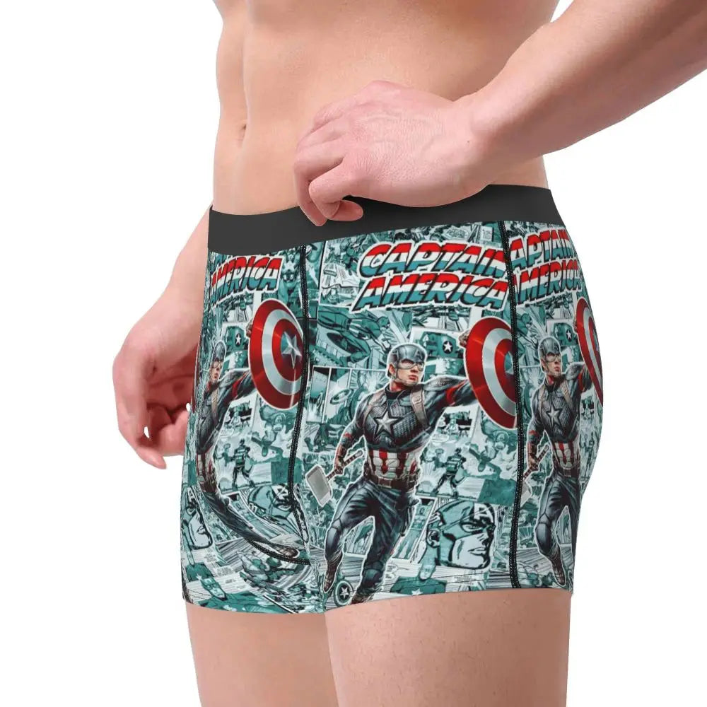 Captain America Comics Design Boxer Shorts for Men by MINISO