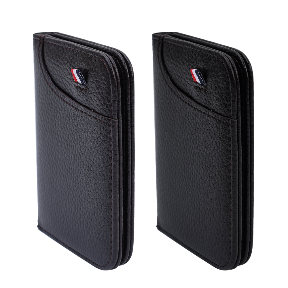 Portable Super Slim Soft Wallet Leather Mini Credit Card Wallet No Zipper