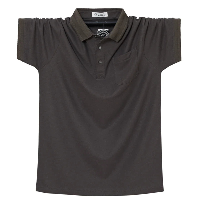 Men's Cotton Polo Shirt with Pocket in 6XL Size