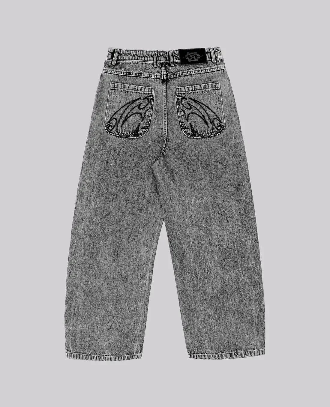90s Retro Embroidery Jeans for Men in Loose Fit