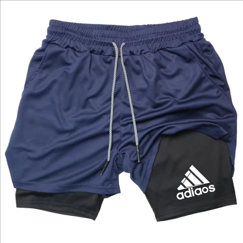 Men's compression shorts  running training sports shorts  summer gym  quick drying shorts in one