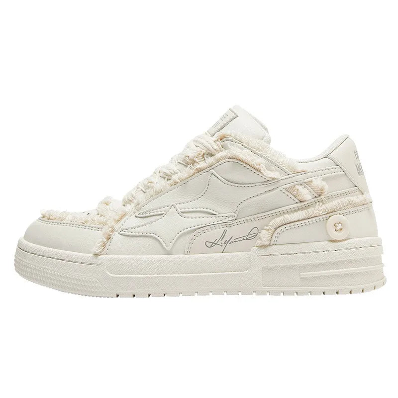 Men's White Leather Casual Sneakers for Tennis