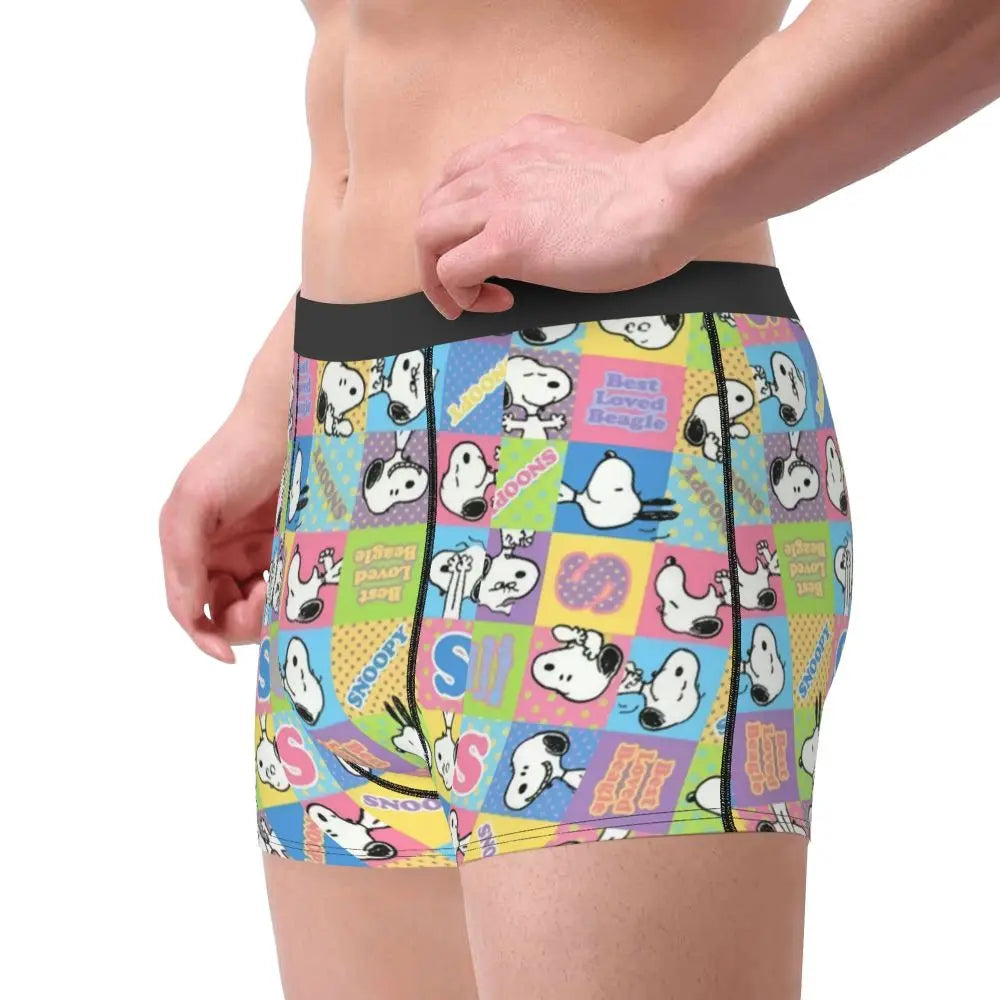 Snoopy Boxer Briefs for Men - Giggle Print Polyester Blend