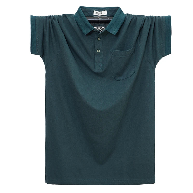 Men's Cotton Polo Shirt with Pocket in 6XL Size