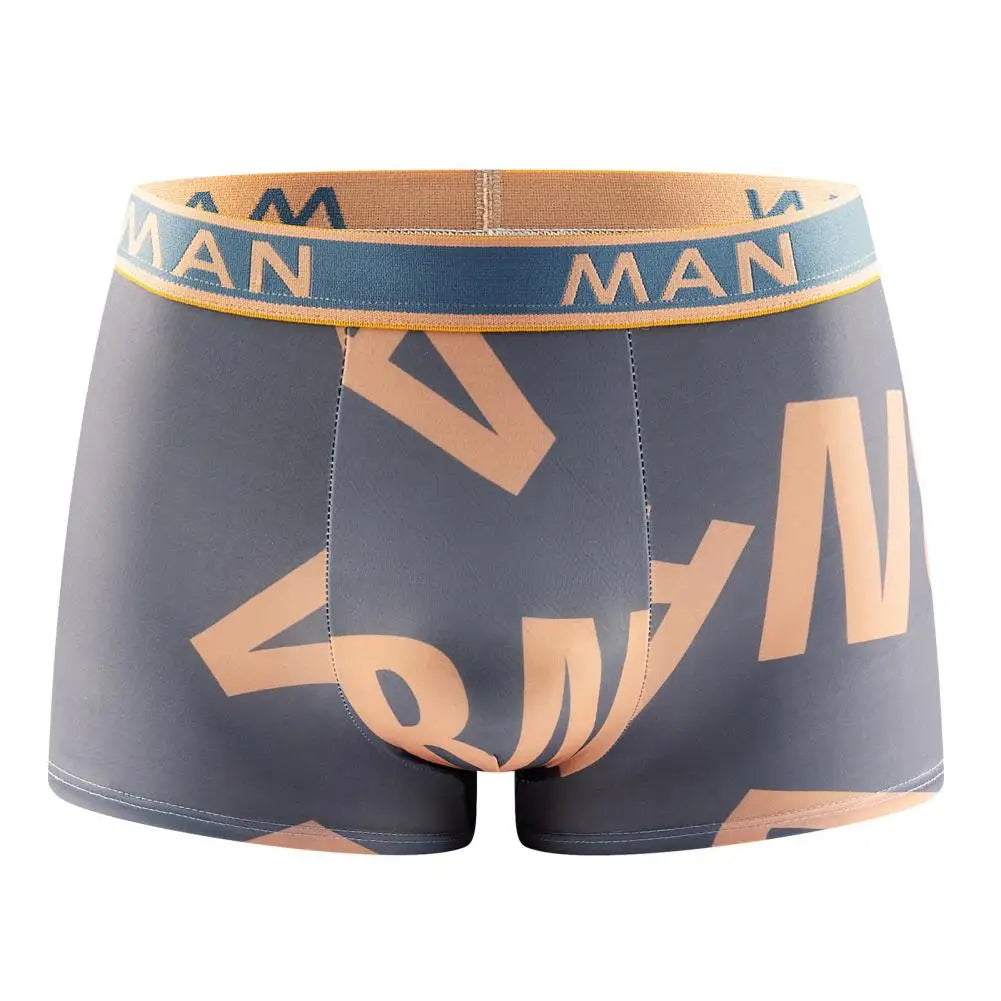 Men's Plus Size Letter Printed Boxer Shorts