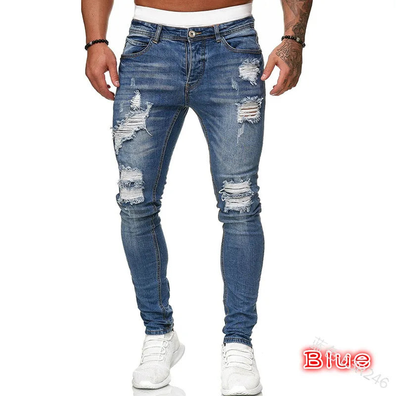 Mens Black Casual Slim Fit Jeans Pants