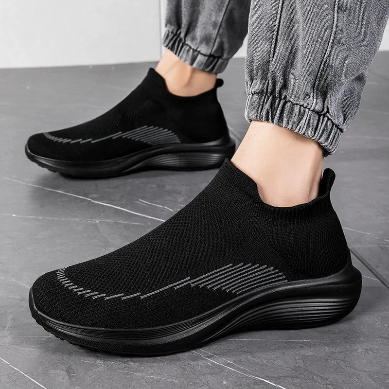 Mens Sneakers Stretch Fabric Comfortable Casual Shoes