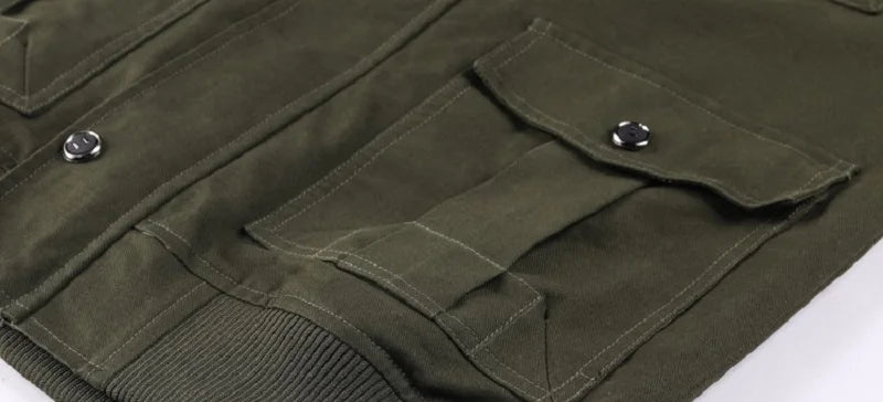 Bomber Jacket Spring Autumn Men Fashion Casual Multi Pocket Jacket 6XL