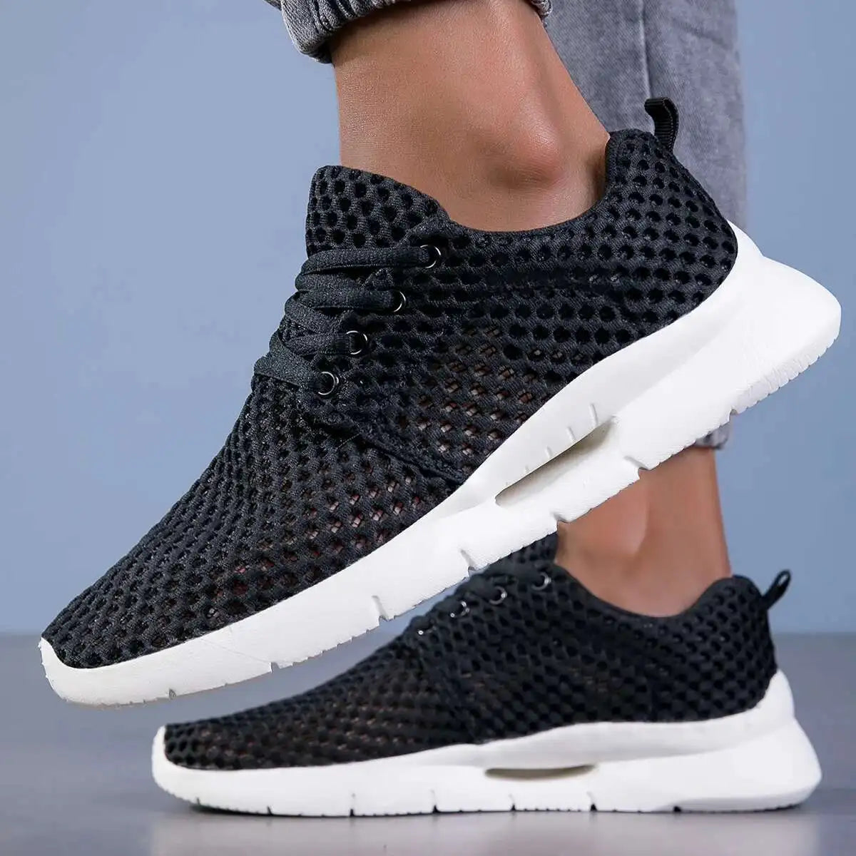 Men's White Mesh Breathable Casual Shoes for Summer Hiking