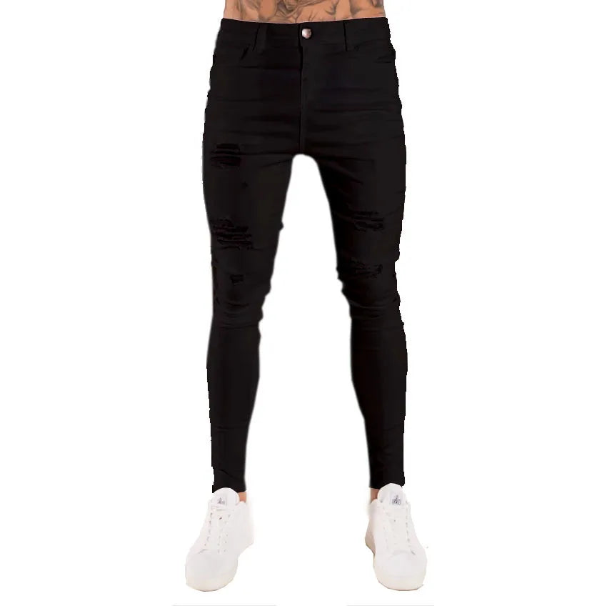 Mens Black Casual Slim Fit Jeans Pants