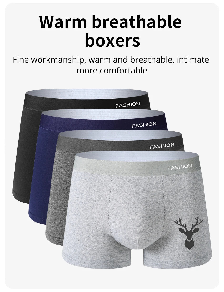 Men's Boxer Shorts 4pcs Soft Sports Breathable