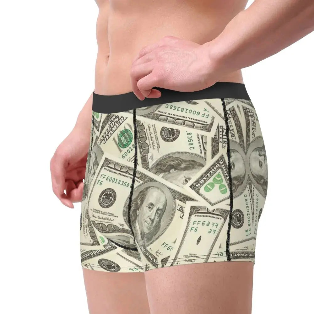 Money Print Boxer Briefs for Men