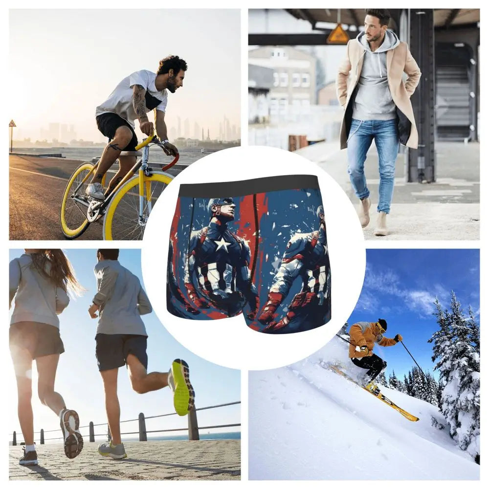 Captain America Comics Design Boxer Shorts for Men by MINISO