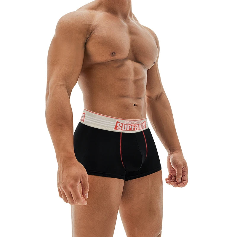 ORLVS Men's Cotton Boxer Shorts with Pouch