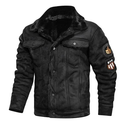 Men Bomber Jacket Motorcycle Casual Thick Fleece Army Tactical Coat 4XL