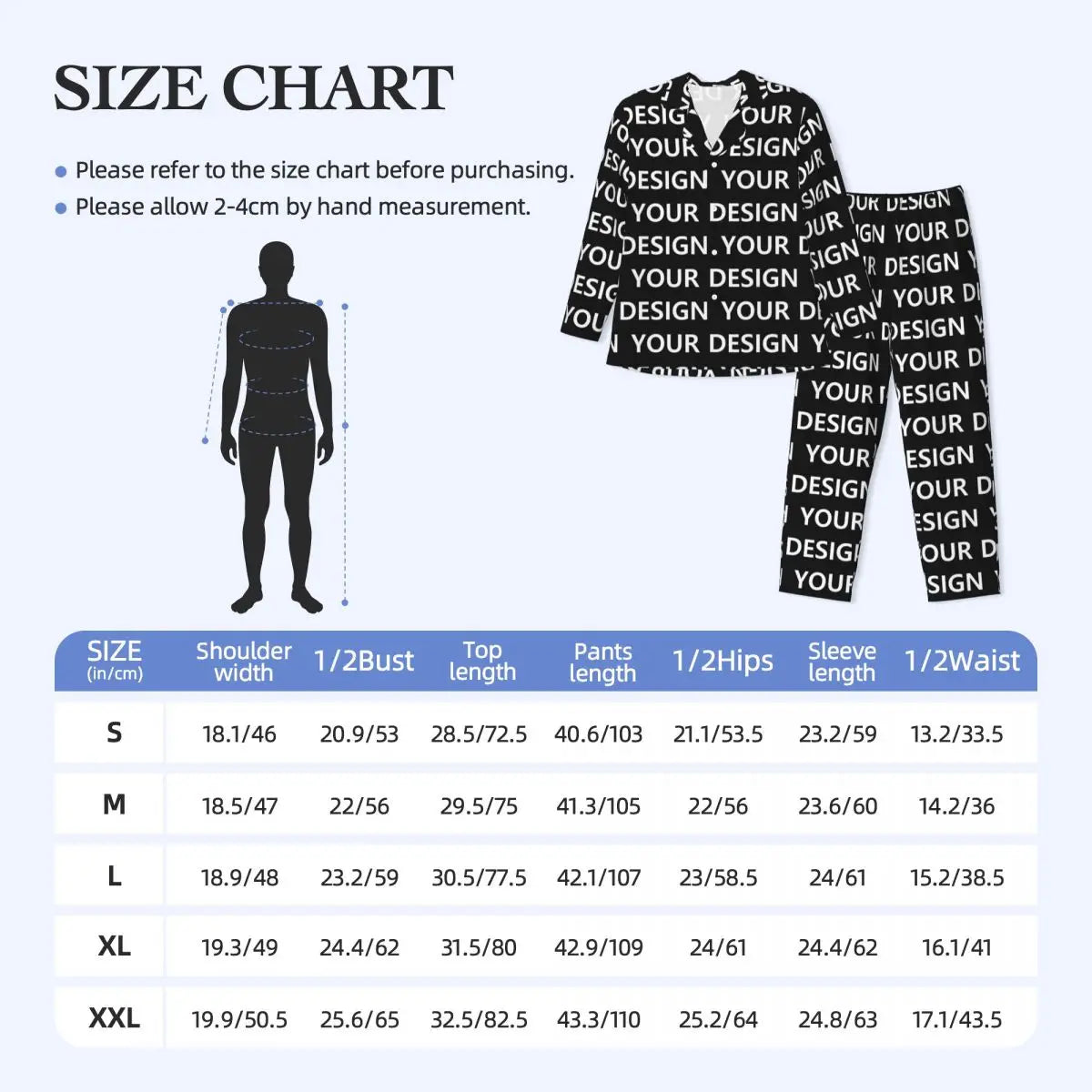 Custom DIY Men's Pajama Set with Print Design