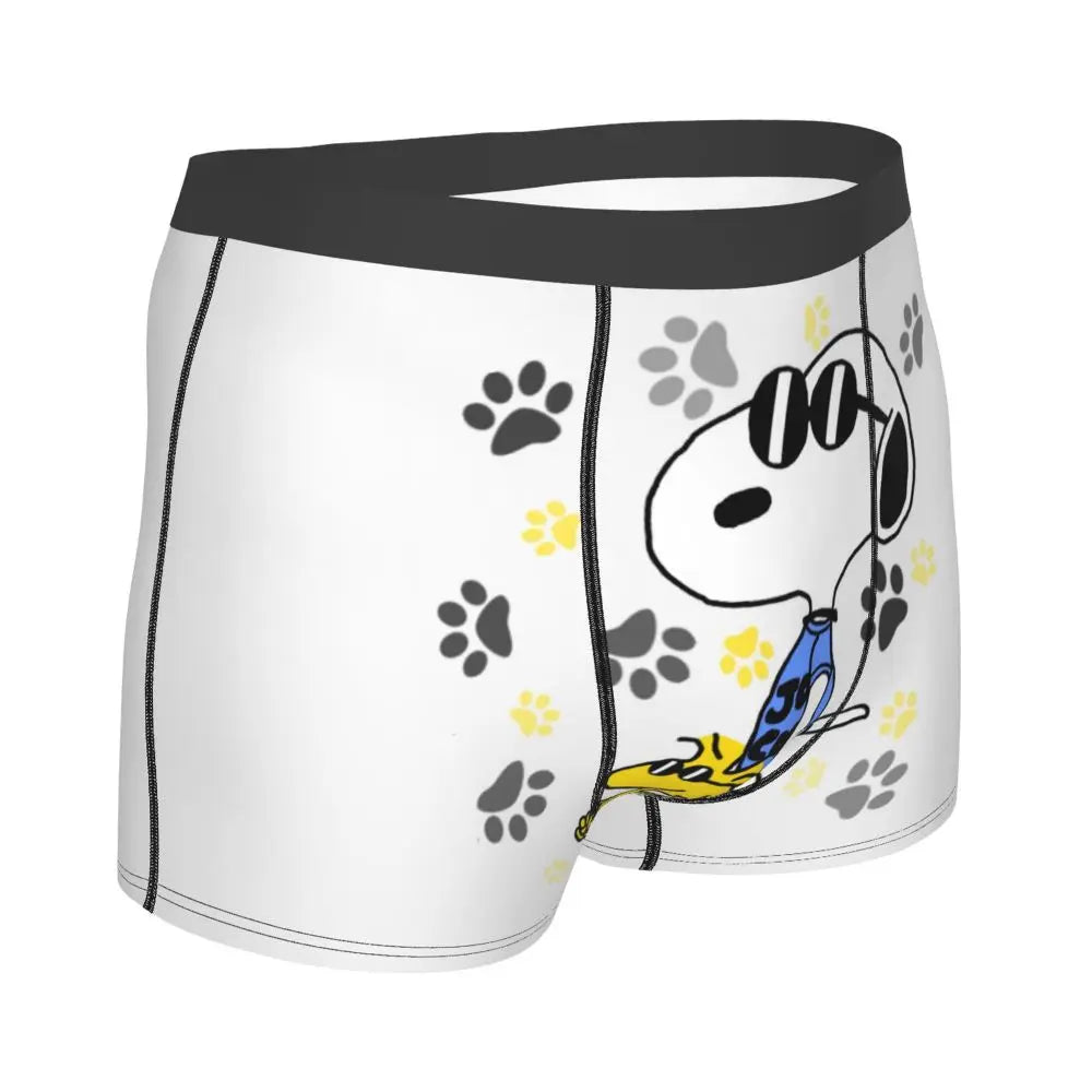 Snoopy Boxer Briefs for Men - Giggle Print Polyester Blend