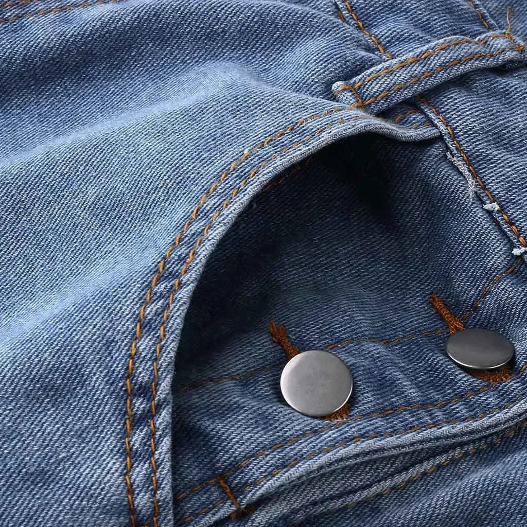 Men's Baggy Denim Pocket Overall Jumpsuit for Spring and Summer