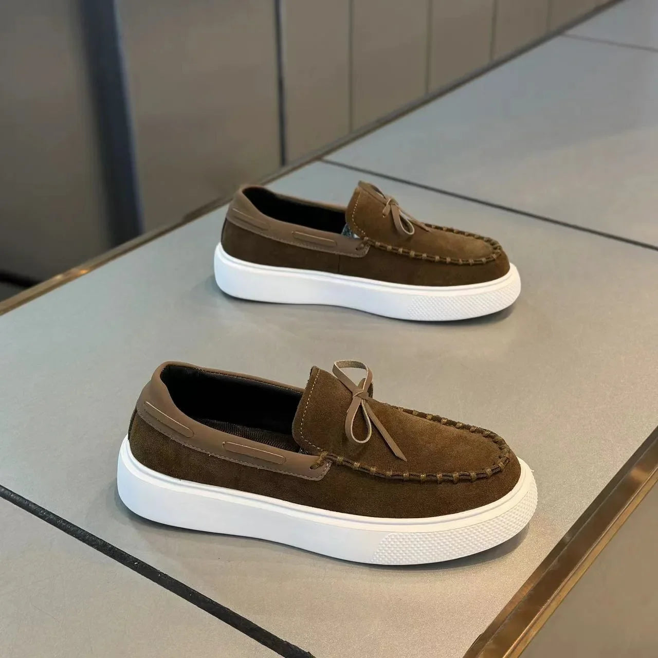 Men's Casual Leather Loafers Slip-On Driving Shoes