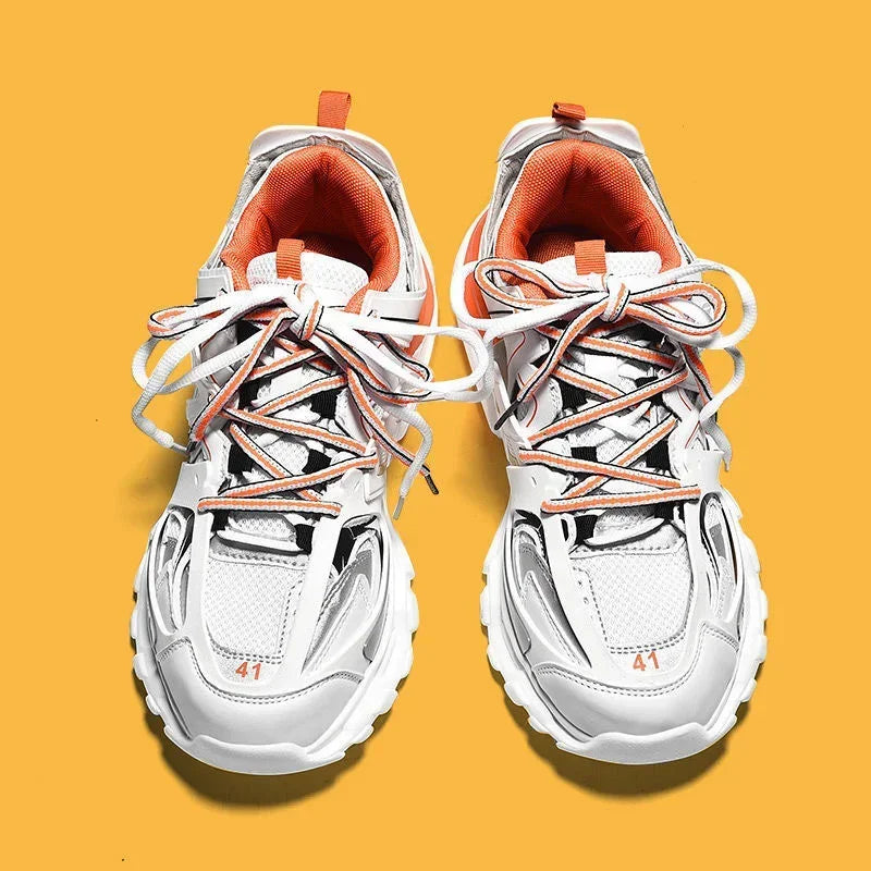 HUISONG Lace-Up Casual Sneakers for Men