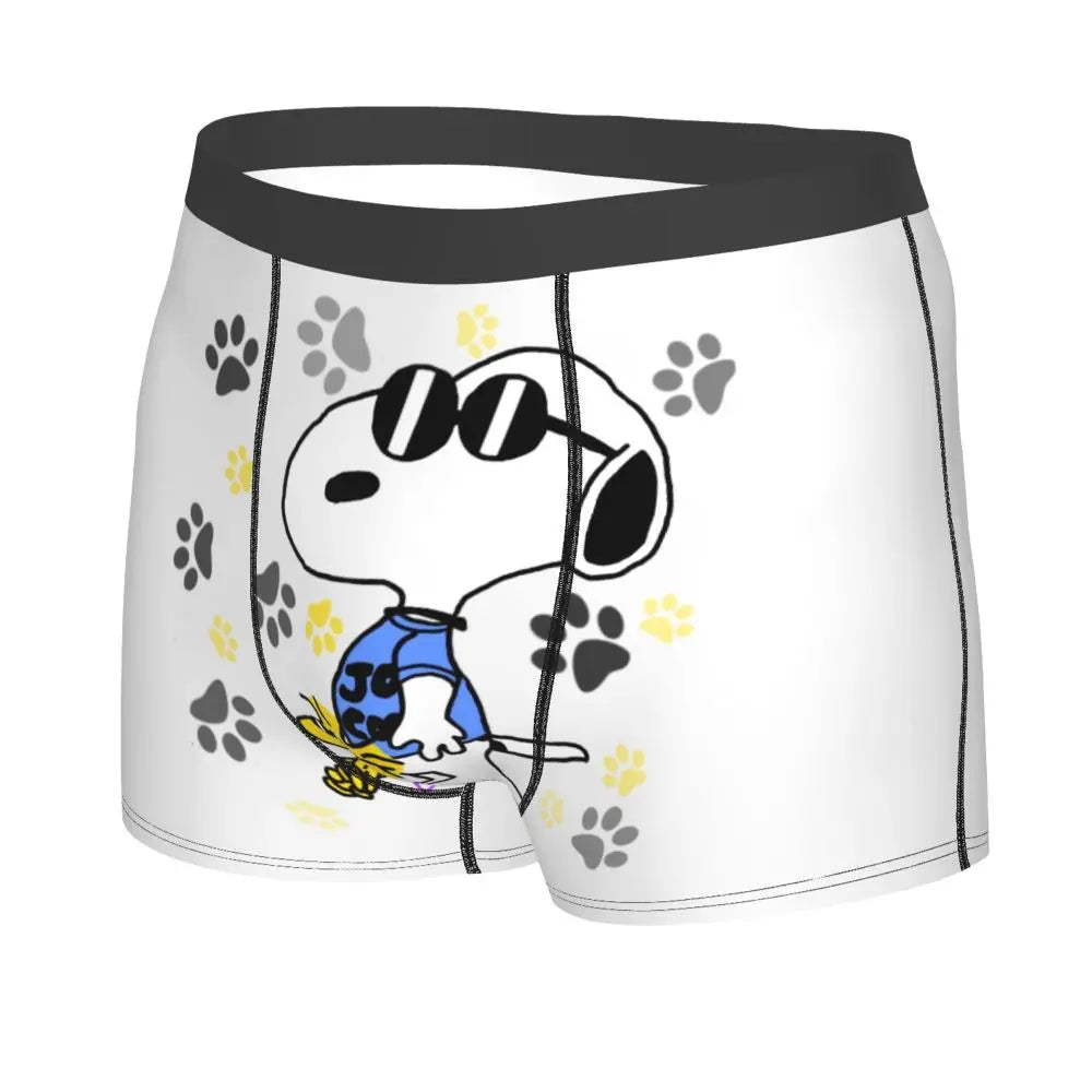 Snoopy Boxer Briefs for Men - Giggle Print Polyester Blend