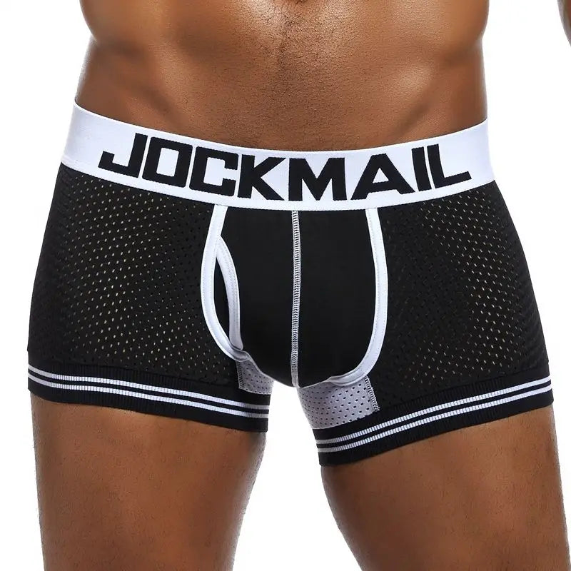 Men's Breathable Mesh Boxer Shorts for Sports Fitness