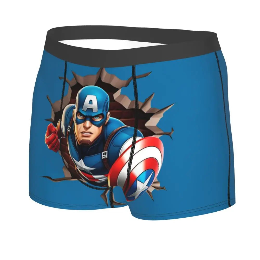 Captain America Comics Design Boxer Shorts for Men by MINISO