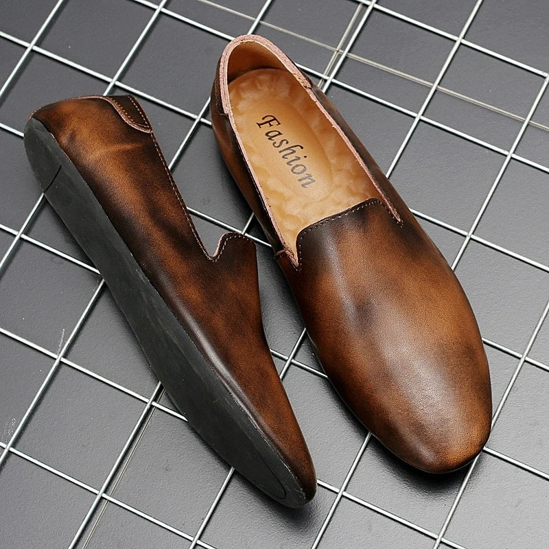 Men's Genuine Leather Casual Loafers Driving Shoes