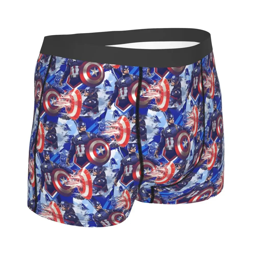 Captain America Comics Design Boxer Shorts for Men by MINISO